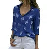 Women's Slim Fit Casual Long Sleeve Chiffon Blouse Oversized Lapel Collar Button Design Solid Pattern Business Style for Summer