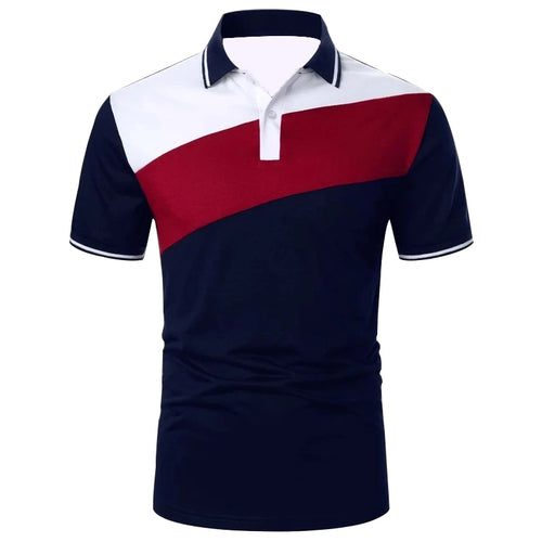 Camisetas Polo de Manga Corta para Hombre, con Bloques de Color, Cuello con Solapa en Contraste, Casuales, Transpirables, para Verano, en Varios Colores